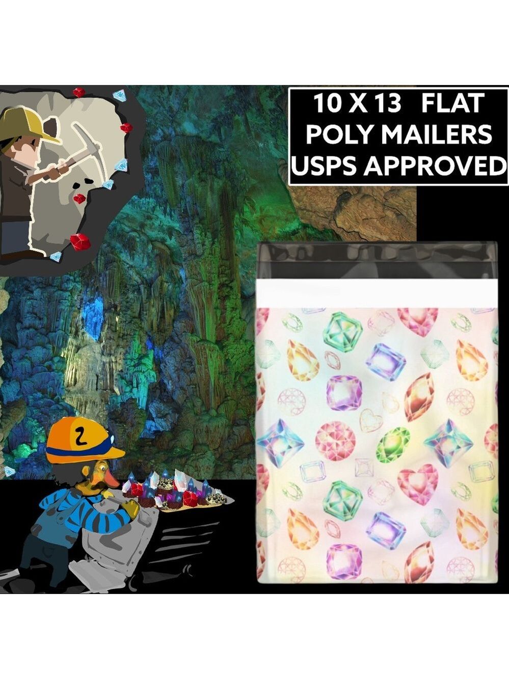 25 10X13 Poly Mailers Gems & Jewels PRICE IS FIRM - Picture 11 of 13